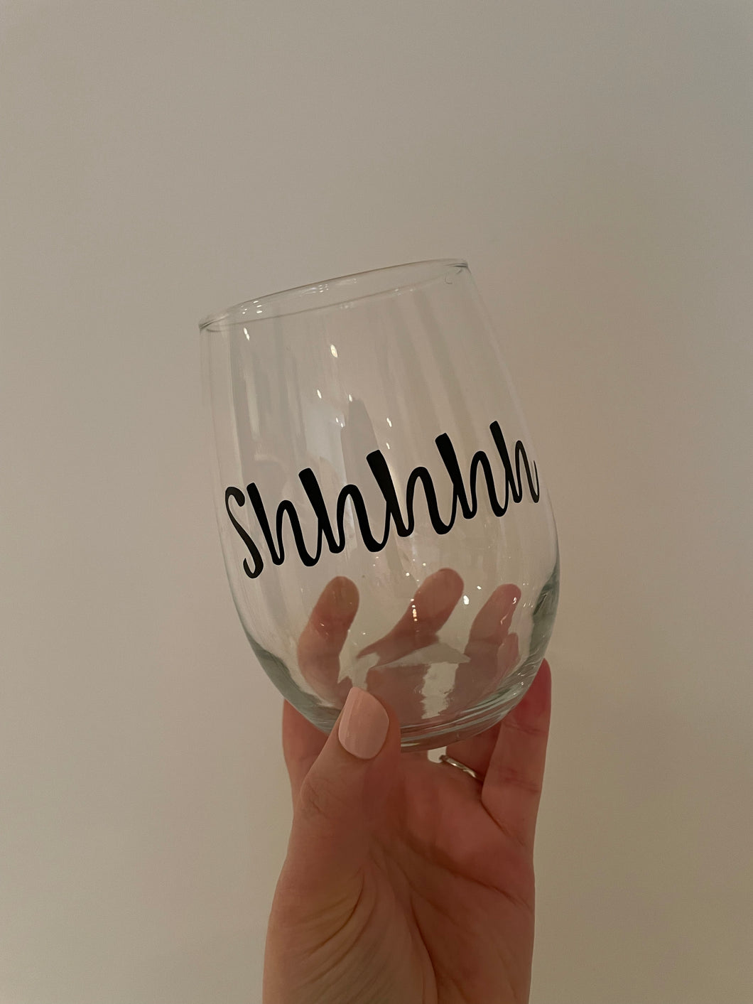 Shhhh Wine Glass